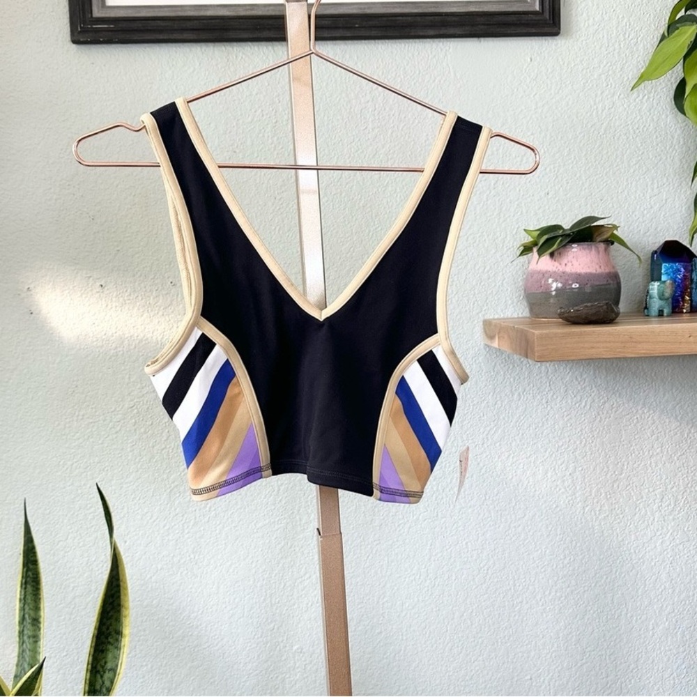 Elegant Black and Purple Women's Crop Top